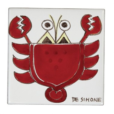 Ceramic Wall Tile Folk Cancer TZT685FK-02 De Simone Pottery Ceramic Wall Tile Folk Cancer TZT685FK-02 De Simone Pottery